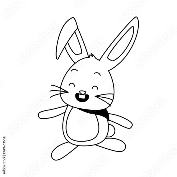 Fototapeta cute rabbit cartoon