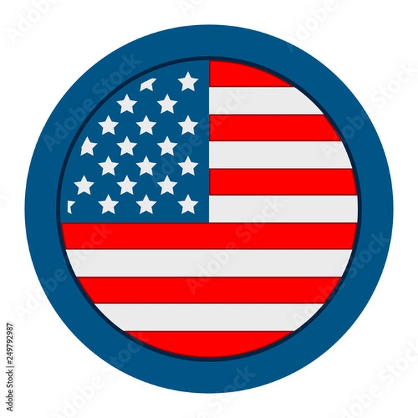 Fototapeta Isolated button with the flag of United States. Vector illustration design