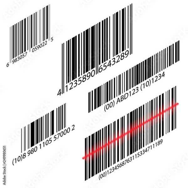 Fototapeta Isometric barcode with laser scanning.