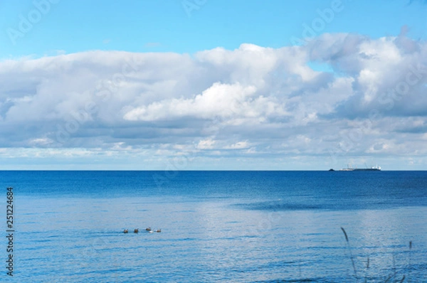 Fototapeta The calm sea. Turquoise seascape. Sea smoothness.