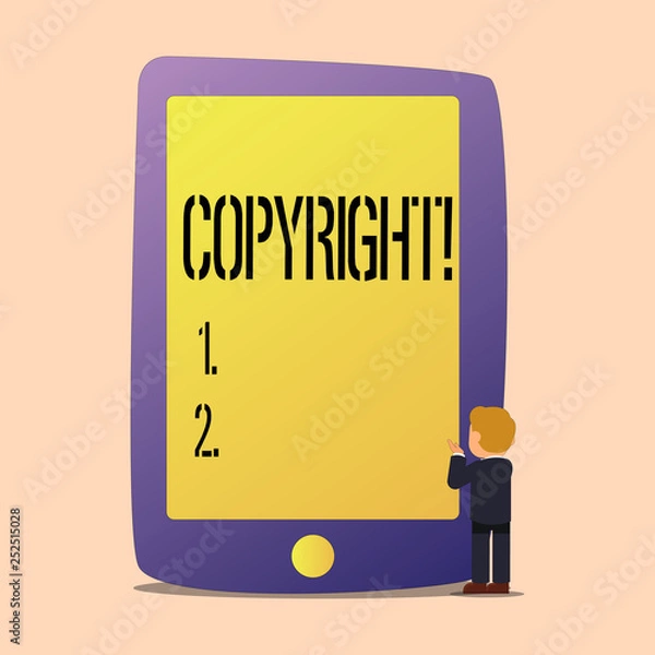 Fototapeta Writing note showing Copyright. Business photo showcasing Saying no to intellectual property piracy