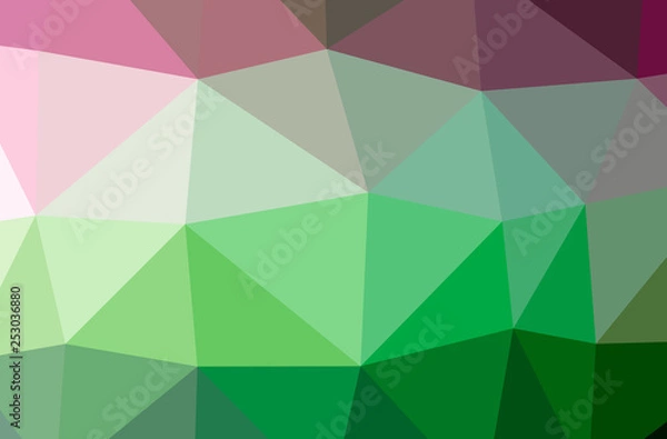 Obraz Illustration of abstract Green horizontal low poly background. Beautiful polygon design pattern.