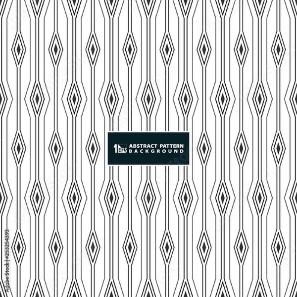 Fototapeta Abstract stripe line of square diamond pattern background on white background.