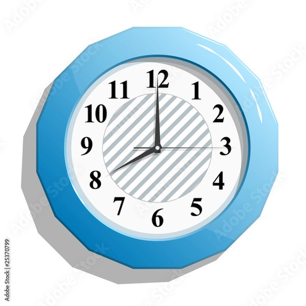 Fototapeta Abstract glossy clock icon vector illustration.