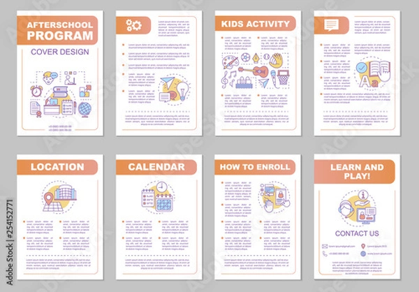 Fototapeta After school program brochure template layout