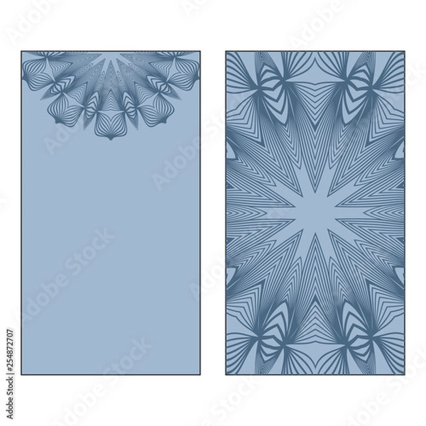 Fototapeta Vector Mandala Pattern. Template For Flyer Or Invitation Card Design. Pastel blue color