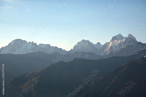 Fototapeta view of an alpine summer landscape. natural mountain background