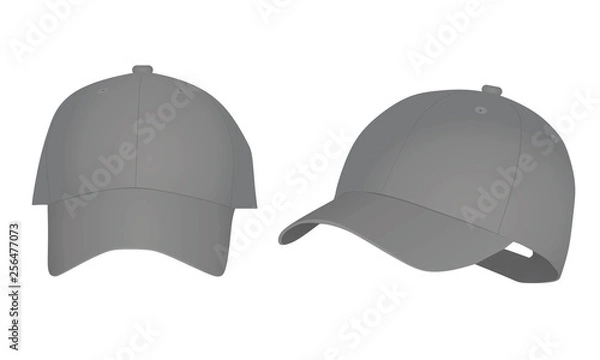 Fototapeta Grey baseball cap. vector illustration