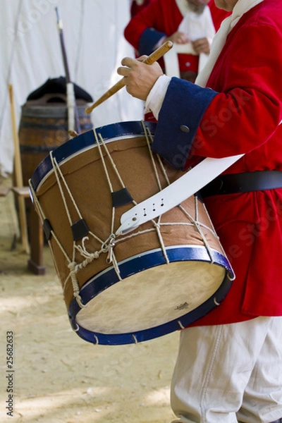 Fototapeta Drum battle soldier during the re-enactment of the War of Succes