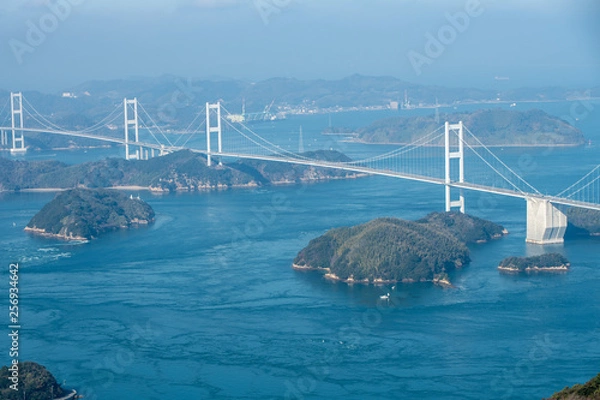 Fototapeta しまなみ海道 瀬戸内海 来島海峡大橋,