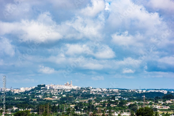 Fototapeta Locorotondo and the Itria valley. Between white houses and Trulli. Puglia, Italy