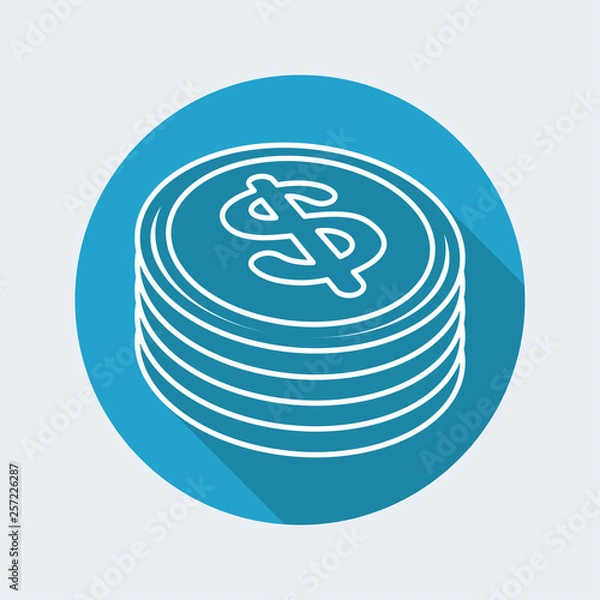 Fototapeta Money coin icon - Dollars