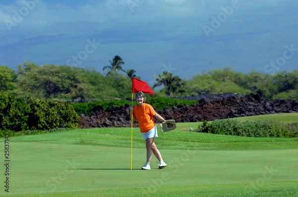 Fototapeta Big Smile During Golf Game