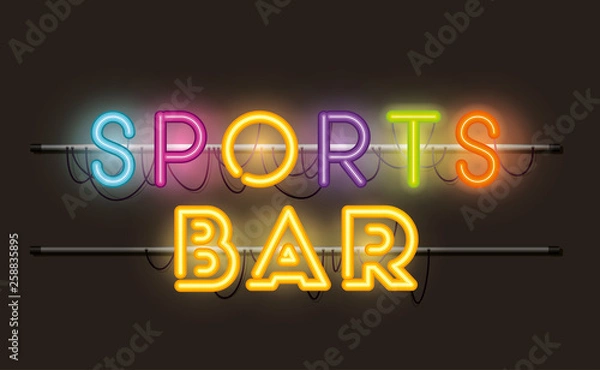 Fototapeta sports bar fonts neon lights