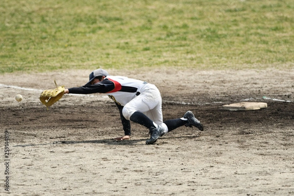 Obraz 野球をする少年