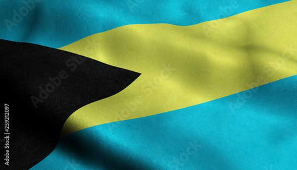 Fototapeta Bahamas Waving Flag in 3D