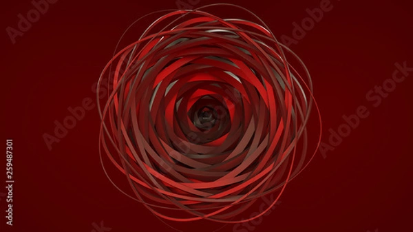 Fototapeta The art of geometric circles. It consists of natural spiral turns. 3D Rendering.