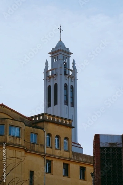 Fototapeta church monument architecture in Bilbao city Spain