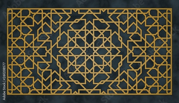 Obraz The oriental template pattern for laser cutting. Geometric ornament.