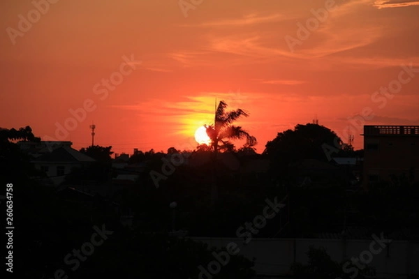 Fototapeta sunset in the city