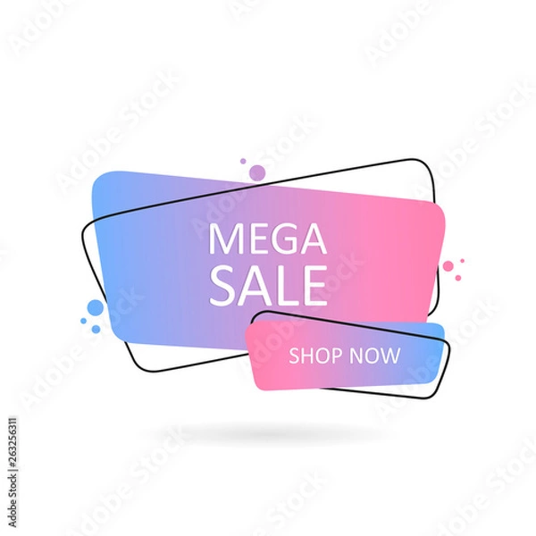 Fototapeta Sale banner template design, Big sale special offer. Geometric hand drawn banners. Flat style vector illustration