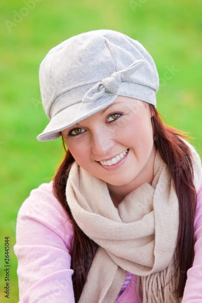 Fototapeta Caucasian woman smiling at the camera