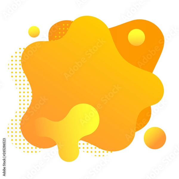 Fototapeta Gradient fluid shape isolated on white. Orange spots. Templates For modern abstract banner