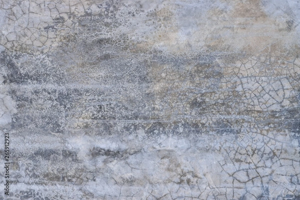 Fototapeta Grunge concrete wall with crack and stains in industrial building. Cement texture for design and background.