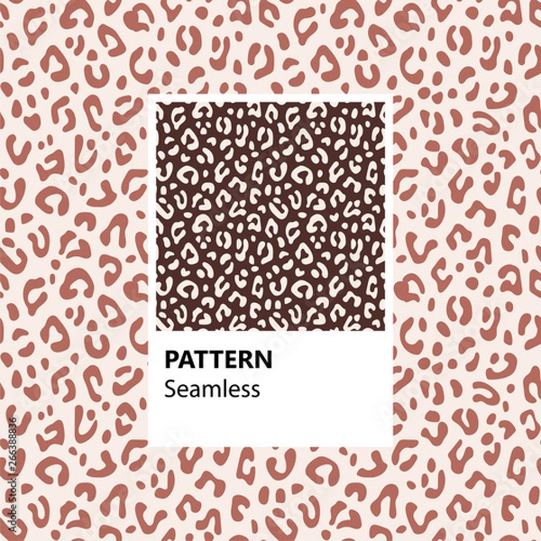 Fototapeta Leopard print. Vector illustration with seamless pattern.