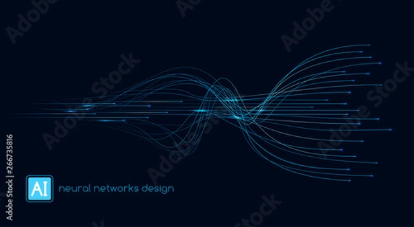 Fototapeta Neural networks design, AI concept, vector template