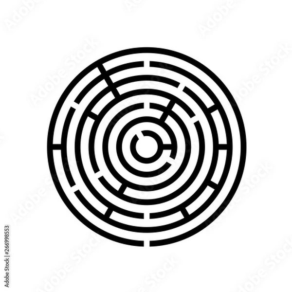 Fototapeta Round labyrinth maze game vector illustration EPS10