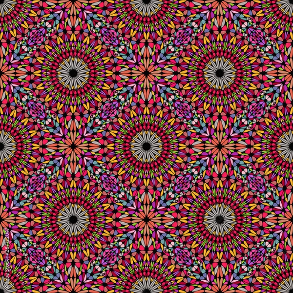 Fototapeta Multicolor oriental geometrical kaleidoscope pattern background - multicolored vector graphic