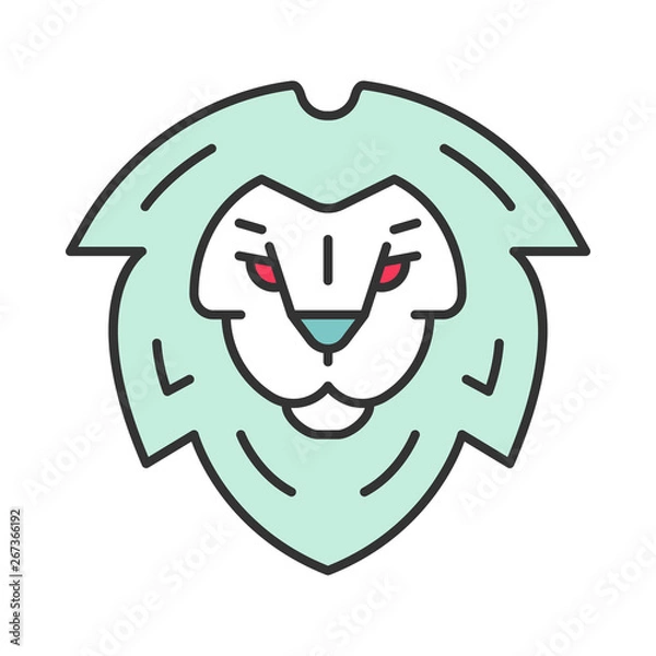 Fototapeta Lion head symbol color icon