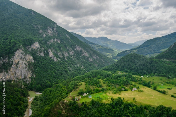 Fototapeta Beautiful Mountains of River Tara Canyon. Durmitor National Park in Montenegro, Balkans, Europe