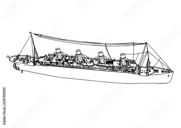 Fototapeta sketch of ship titanic vector