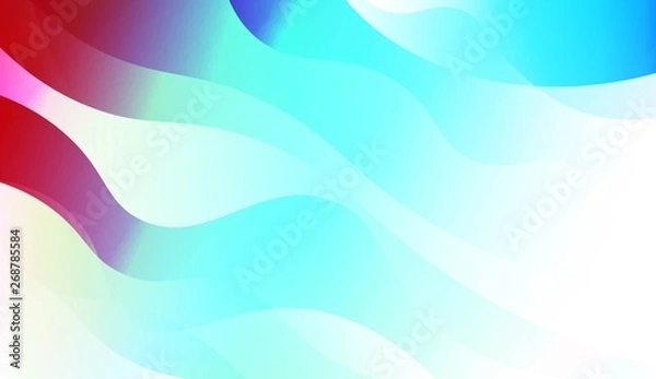 Fototapeta Geometric wave shape with Smooth Abstract Colorful Gradient Backgrounds. For Brochure, Banner, Wallpaper, Mobile Screen. Vector Illustration.