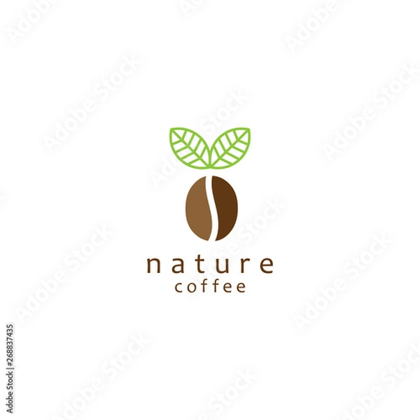 Fototapeta Nature Coffee Logo Design Vector