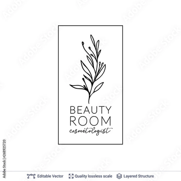 Fototapeta Beauty room or salon cosmetologist logo design.