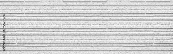 Fototapeta Panorama of Modern white cement wall pattern and background