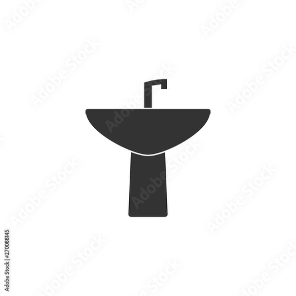 Fototapeta Wash basin icon. Vector illustration, flat design.