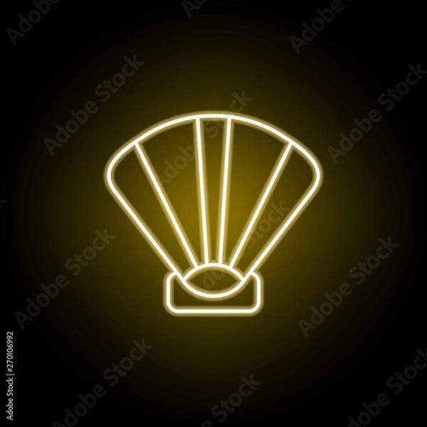 Obraz shell icon in neon style. Signs and symbols can be used for web, logo, mobile app, UI, UX