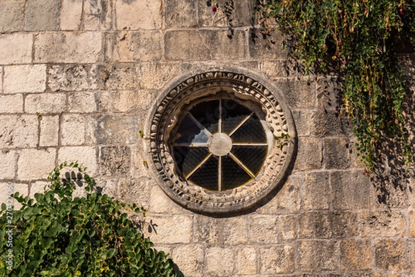 Fototapeta Architectural detail on an old building.in Budva, Montenegro