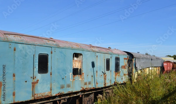 Fototapeta old train carriages