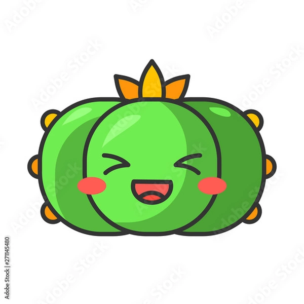 Fototapeta Peyote cactus cute kawaii vector character