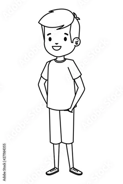 Obraz happy little boy comic character