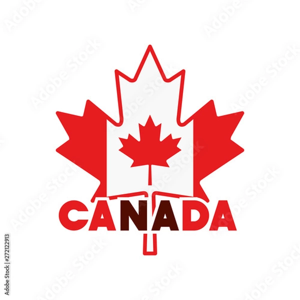 Fototapeta Maple leaf and canada symbol design