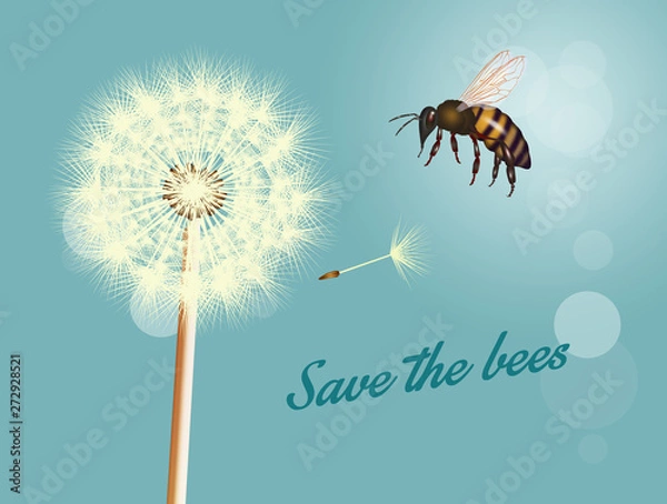 Fototapeta illustration of save the bees