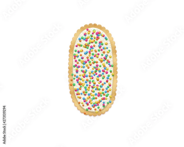 Fototapeta Letter I made of cookie isolated on white background