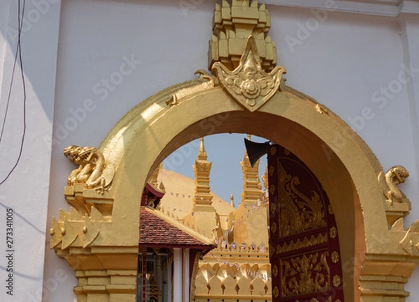 Fototapeta Pha That Luang Temple, Vientiane, Laos