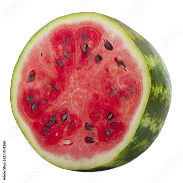 Fototapeta half of watermelon isolated on white background, top view